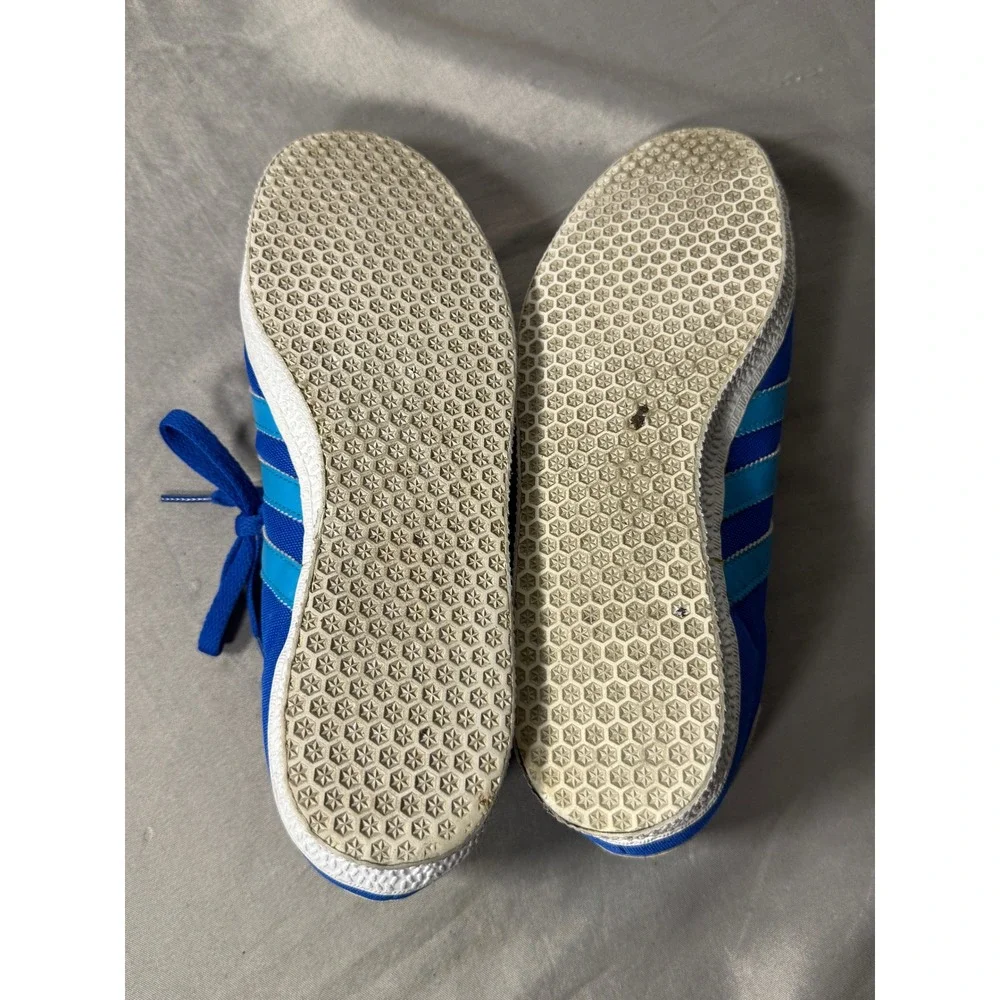 Adidas Gazelle Mens Blue Canvas Suede Sneakers US 8.5 Casual